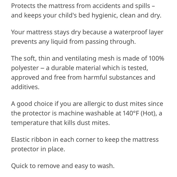 IKEA Lenast Waterproof Protector 38x75” Len x2 Fitted Sheets 38x61” - Picture 5 of 16